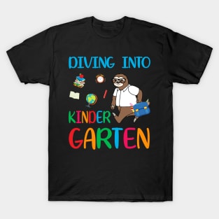 Diving Into Kindergarten Dabbing Sloth Back To School T-Shirt